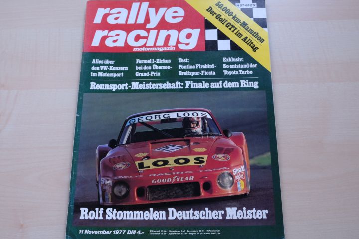Deckblatt Rallye Racing (11/1977)